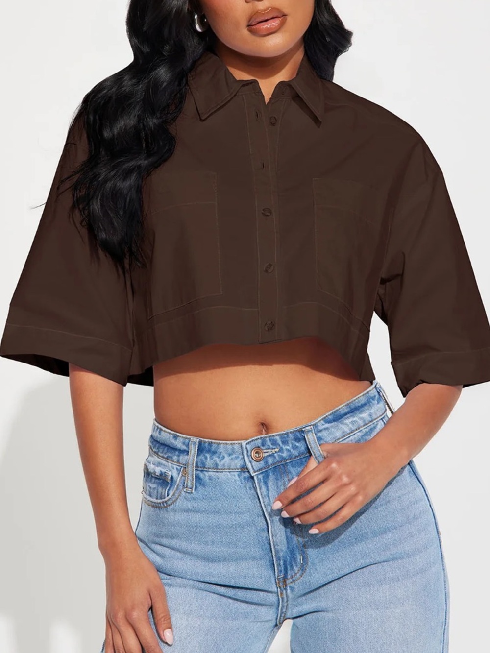 Fashion Nova | Busy Weekends Poplin Shirt - Chocolate